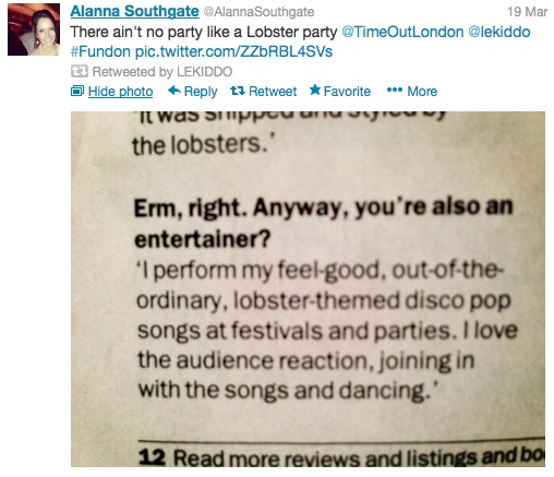 There ain't no party like a Lobster party @TimeOutLondon @lekiddo #Fundon